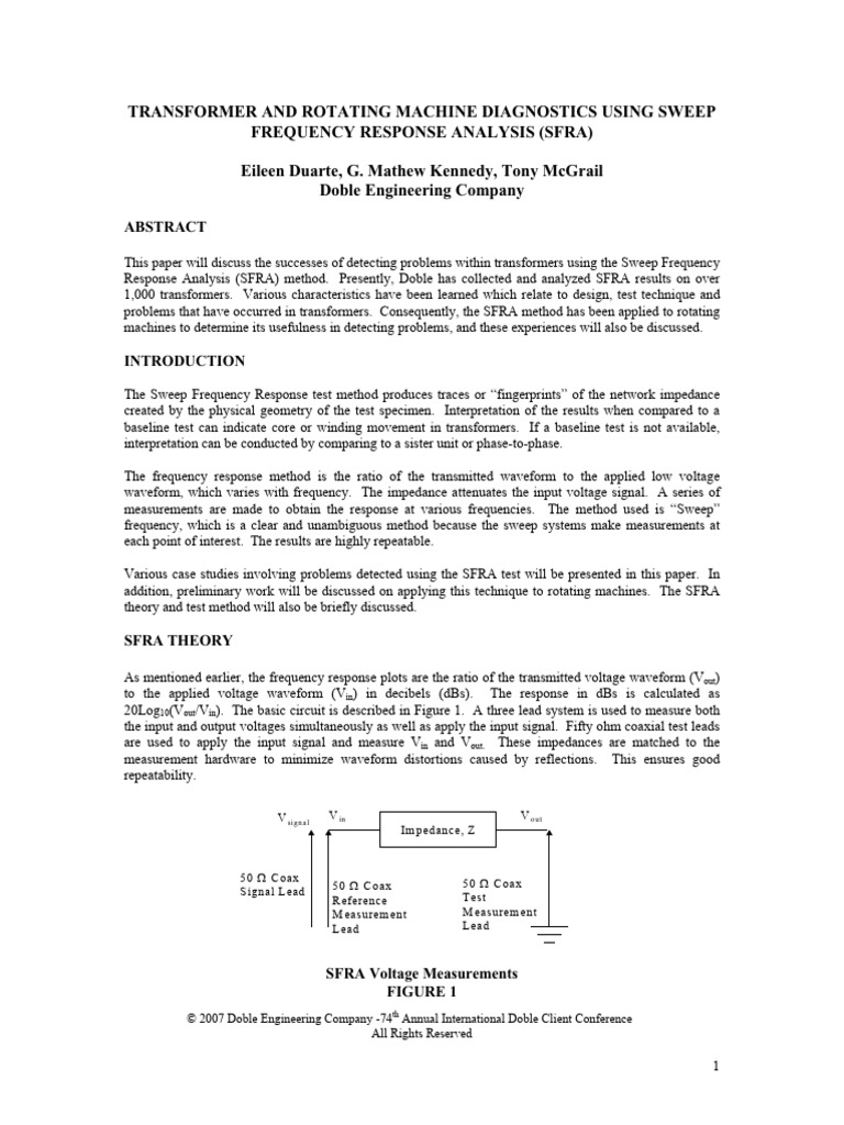 SFRA for Transformer Diagnostics | PDF | Electrical Impedance | Capacitor