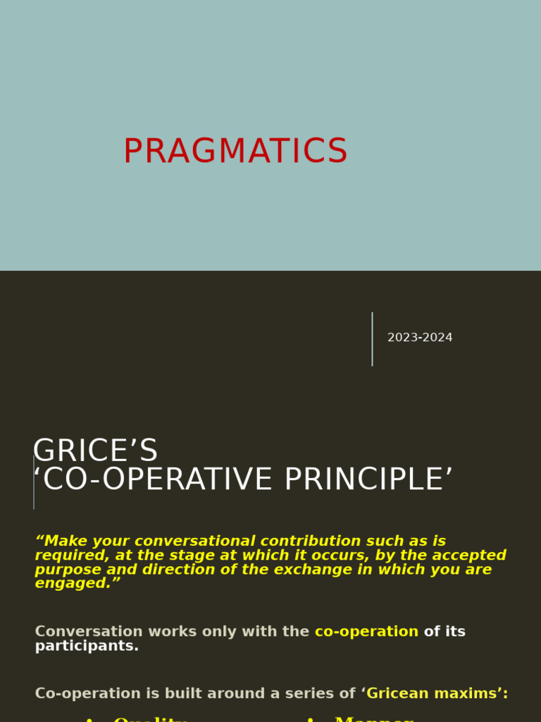 Grice's Cooperative Principle Explained | PDF | Communication | Human ...