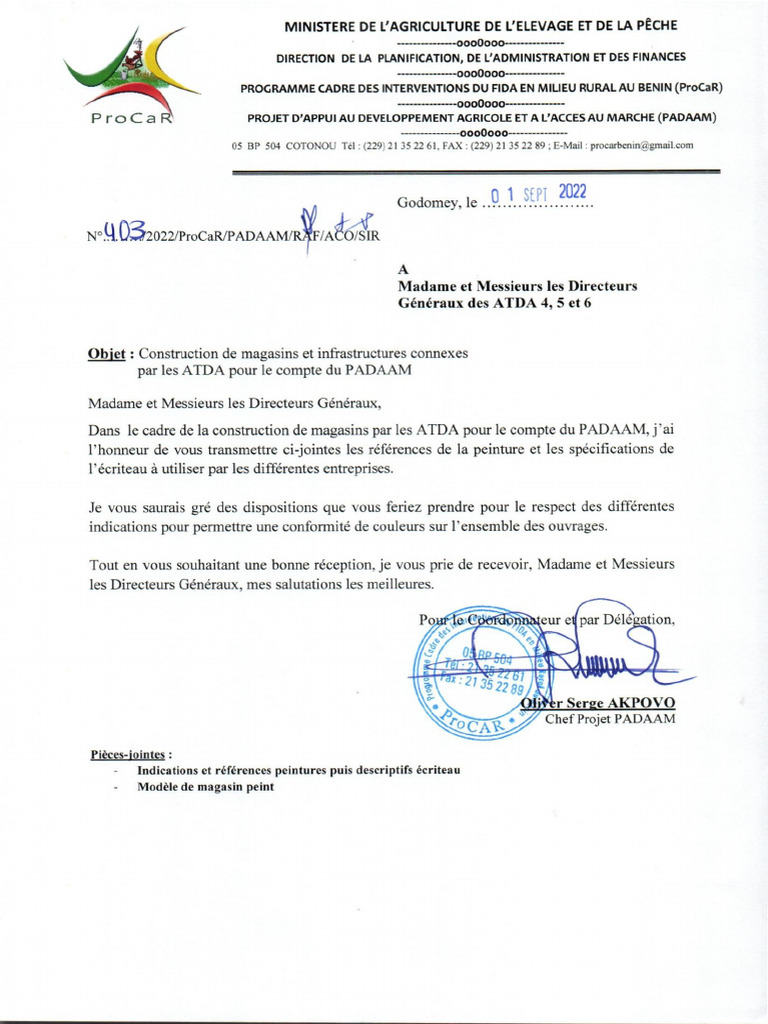 403 Atda 4-5-6 Construction Magasins Et Infrastructures Connexes Par ...