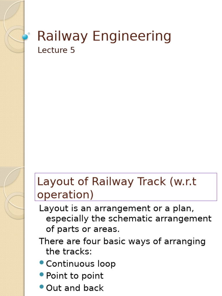 Railway Track Layout and Design Guide | PDF | Train Station | Land ...