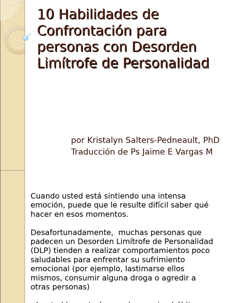 Confrontacion de Trastorno Limitrofe | PDF | Las emociones | Ciencias ...