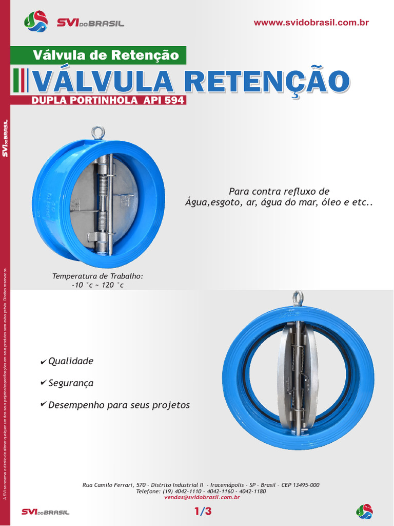 Válvula Retenção Dupla Portinhola API 594 | PDF | Válvula | Materiais ...