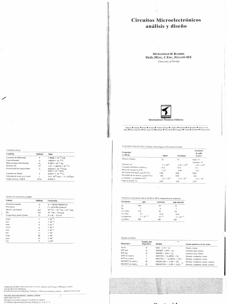 Circuitos Microelectronicos - M. Rashid | PDF