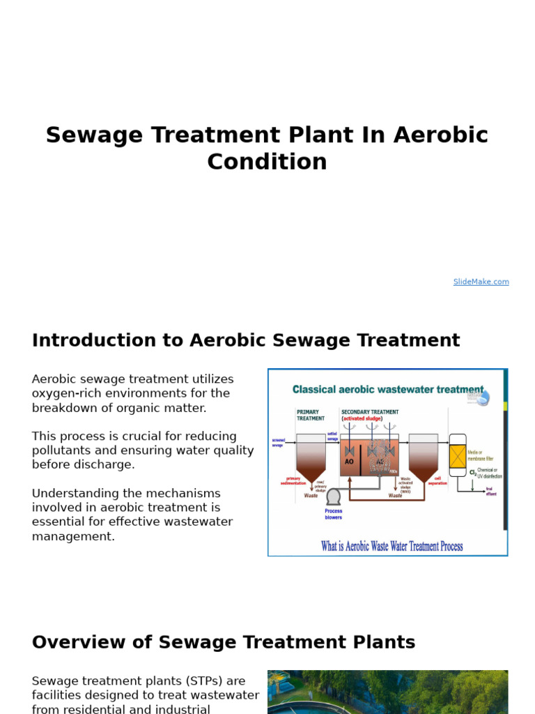 Aerobic Sewage Treatment Overview | PDF | Sewage Treatment | Chemical ...