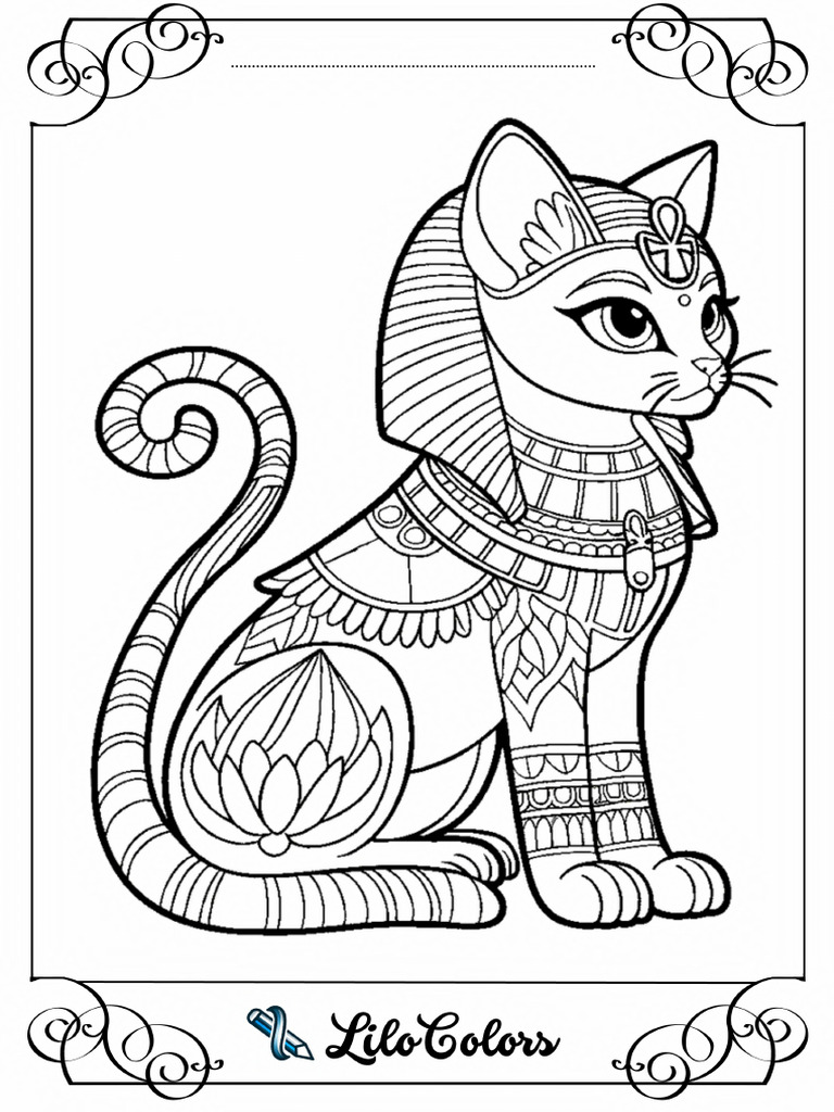 egyptian-cat-coloring-page | PDF
