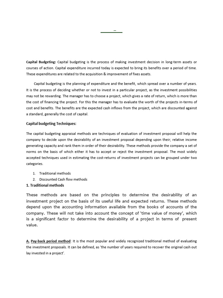 Unit 3 - Capital Budgeting & Cost of Capital | PDF | Cost Of Capital ...