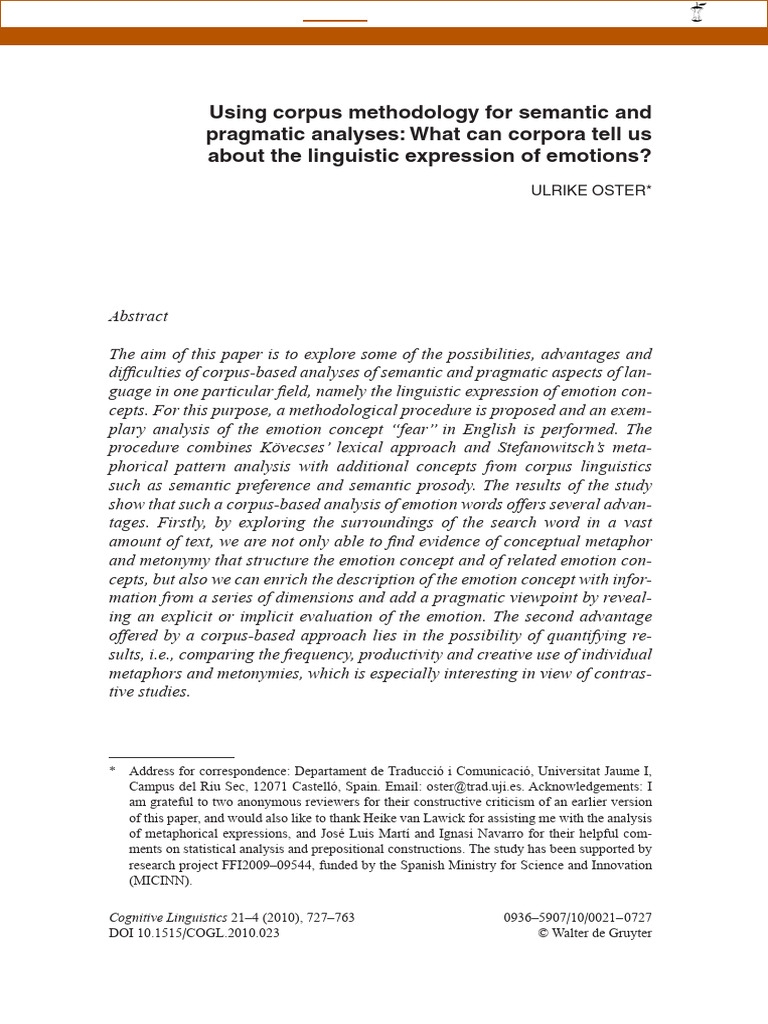Using Corpus Methodology For Semantic and Pragmatic Analyses: What Can ...
