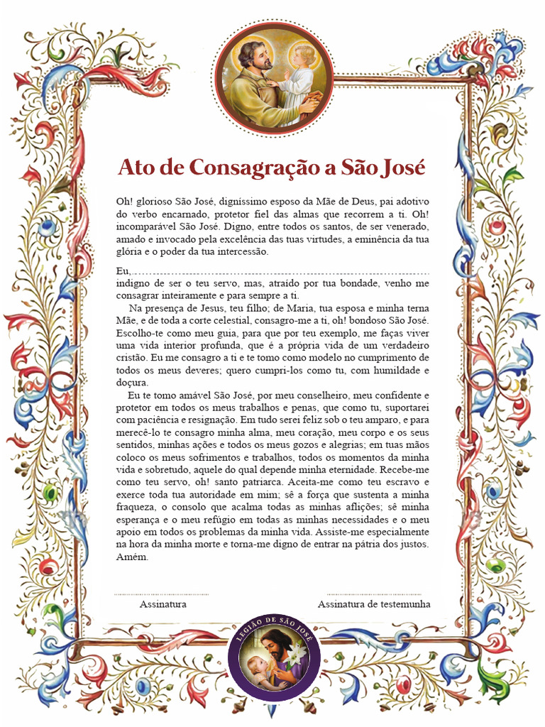 Consagração a São José: Oração e Devoção | PDF