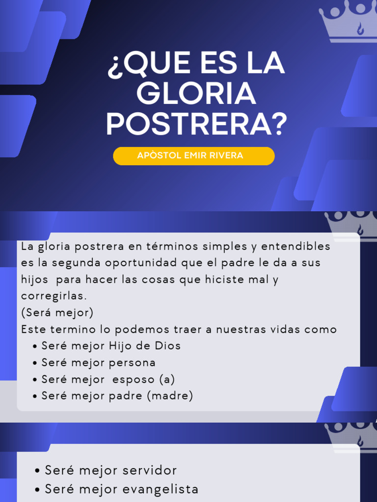 La Gloria Postrera: Transformación Personal | PDF