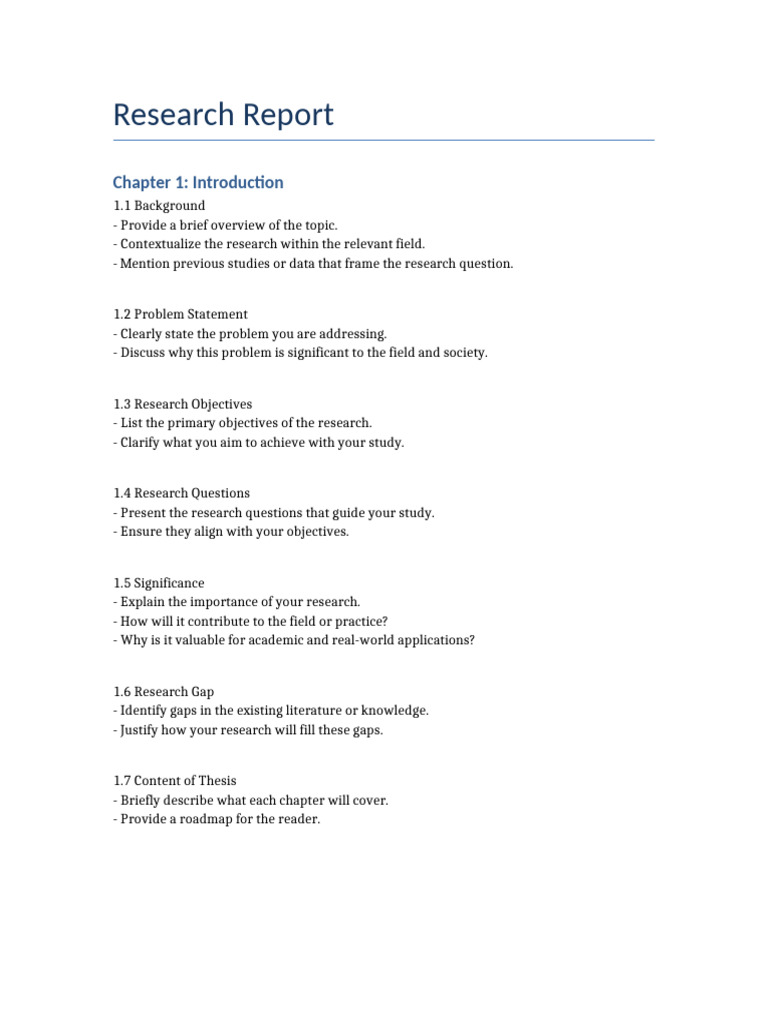 Business Research Report Template | PDF | Theory | Statistics