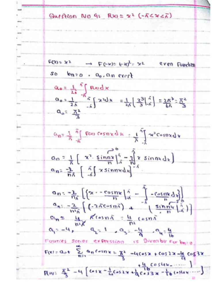 Fourier Series of X 2 | PDF