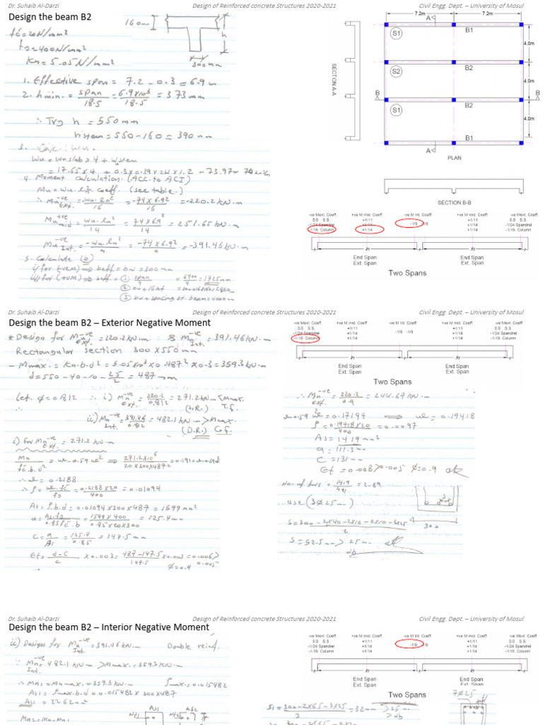 Beam B2 Design in Reinforced Concrete | PDF