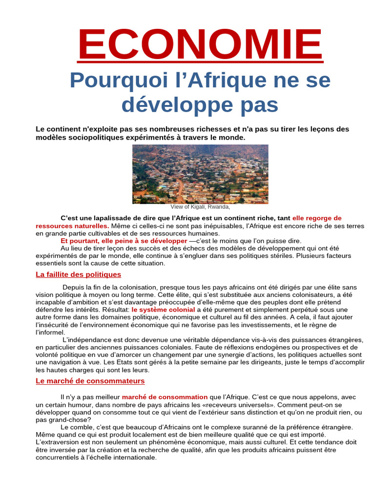 Défis du développement en Afrique | PDF | Afrique | Zimbabwe