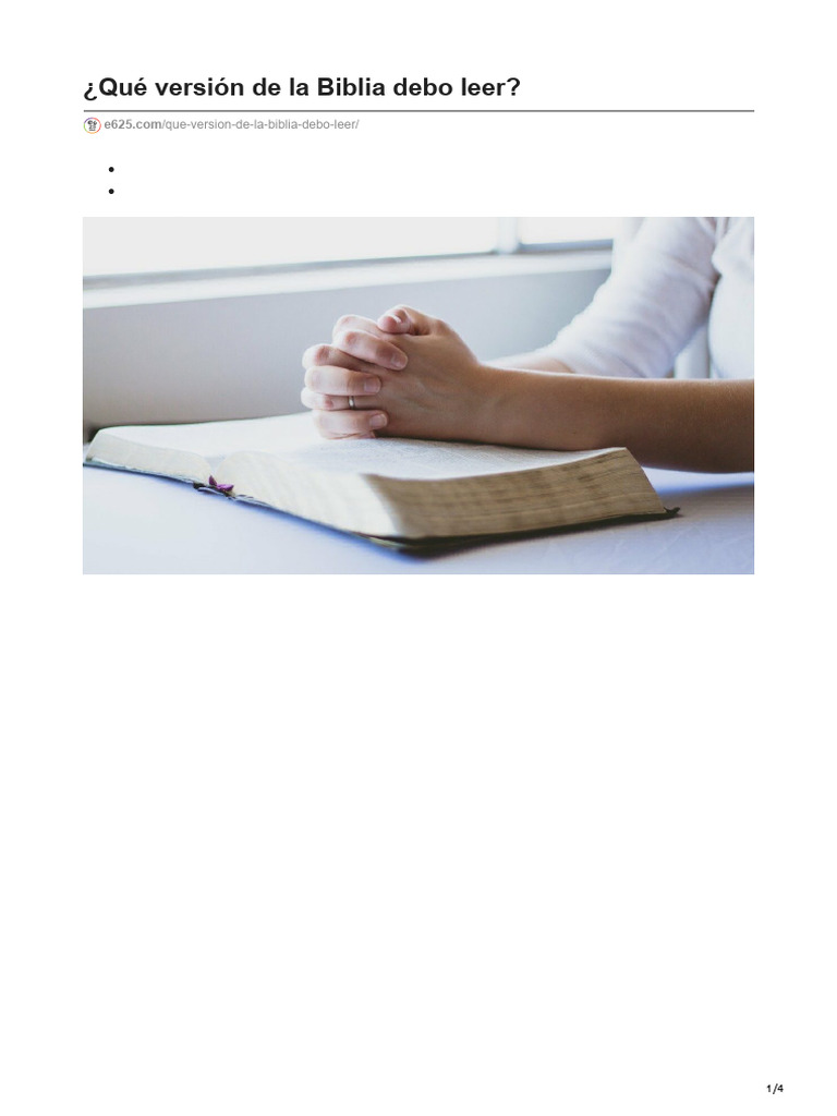 Cómo elegir la mejor versión de la Biblia | PDF | Biblia