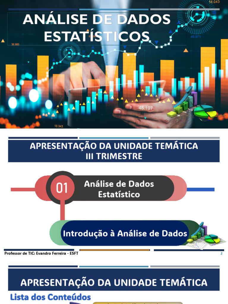 Aula TIC HUM 01 11º Análise de Dados Estatísticos 3ºtrimestre | PDF ...