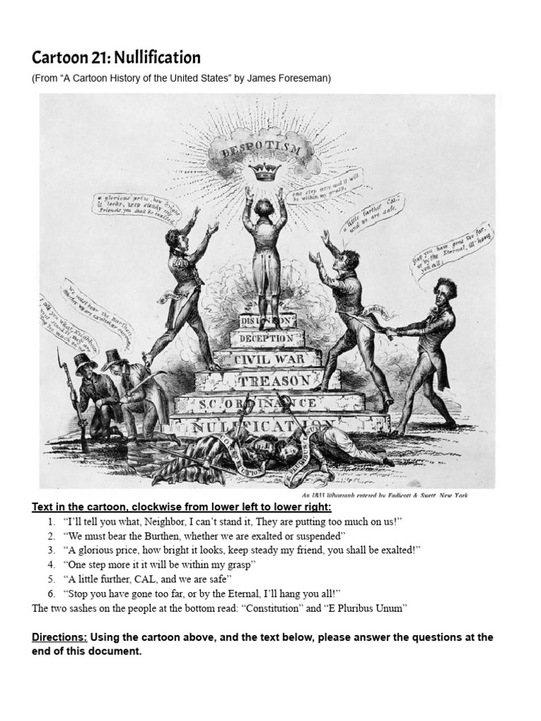 Cartoon on Calhoun's Nullification Scheme | PDF | Nullification (U.S ...