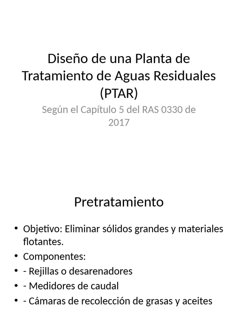 Diseño PTAR RAS 0330 2017 | PDF