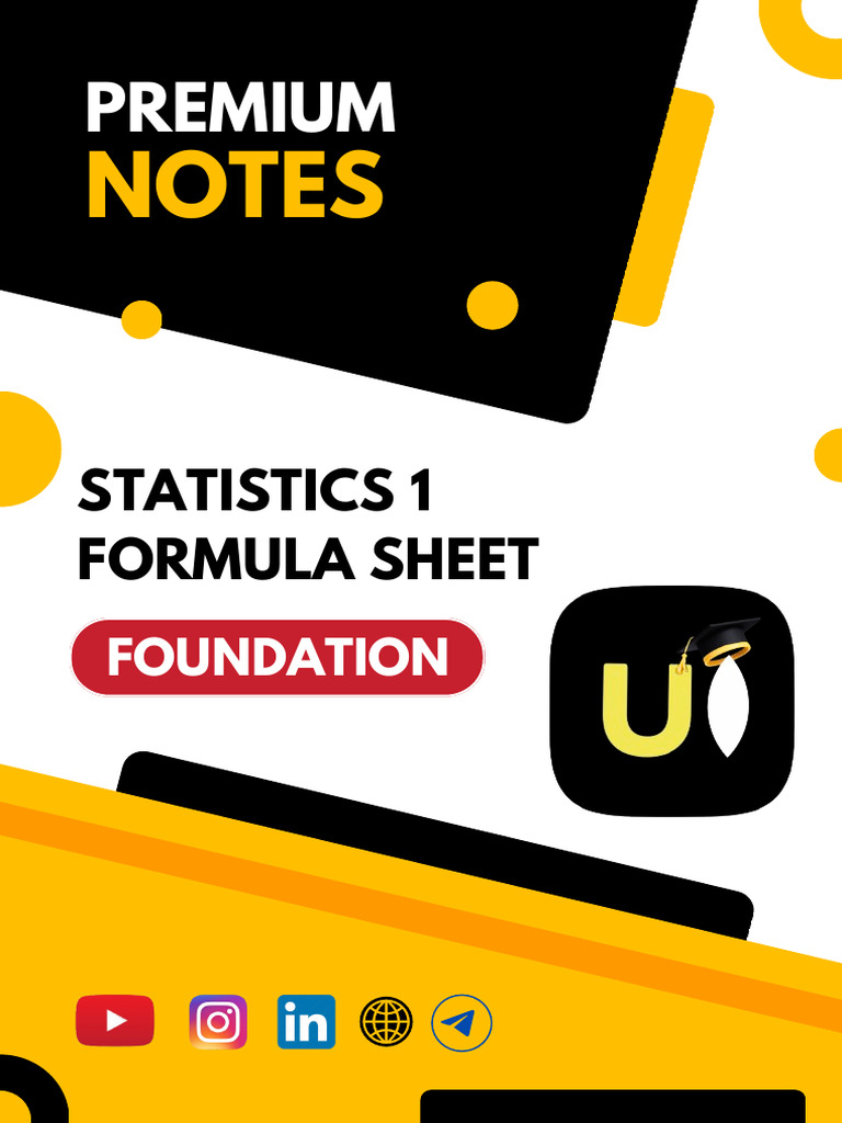 Statistics UI Formula Sheet | PDF