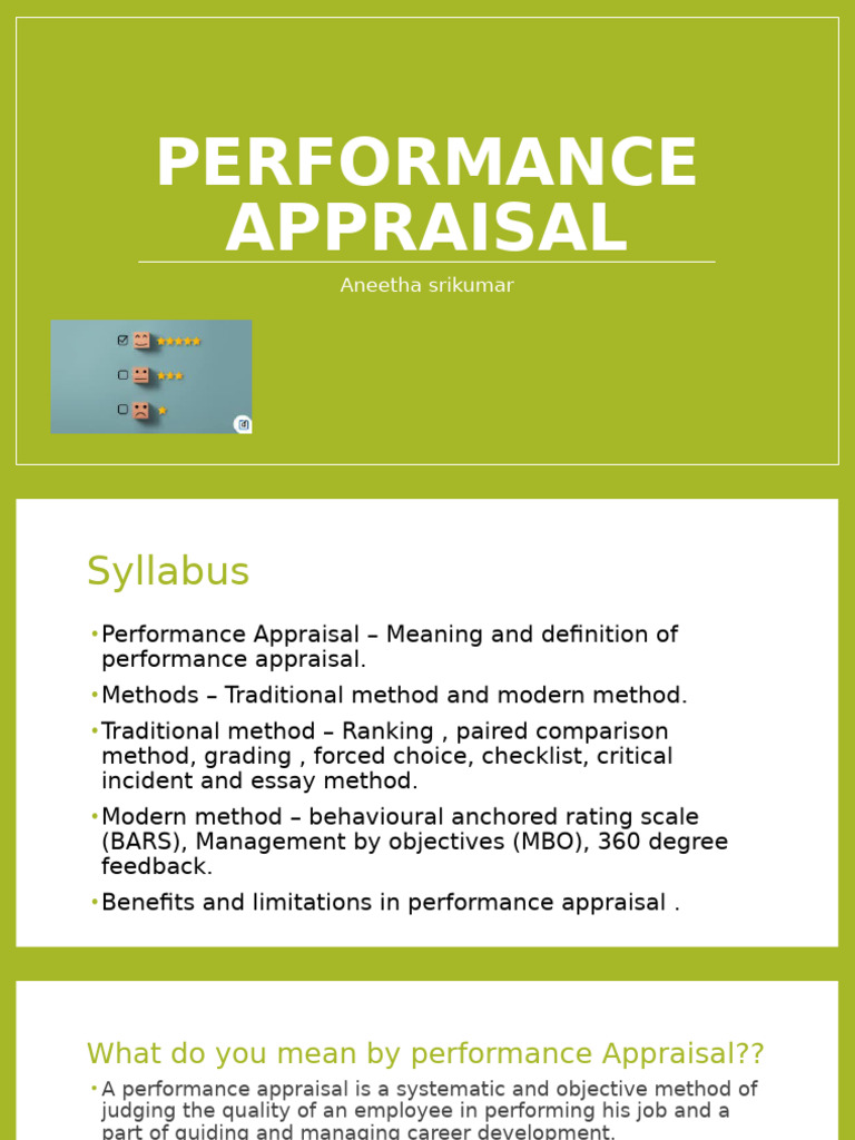 Performance Appraisal Methods Explained | PDF | Performance Appraisal ...