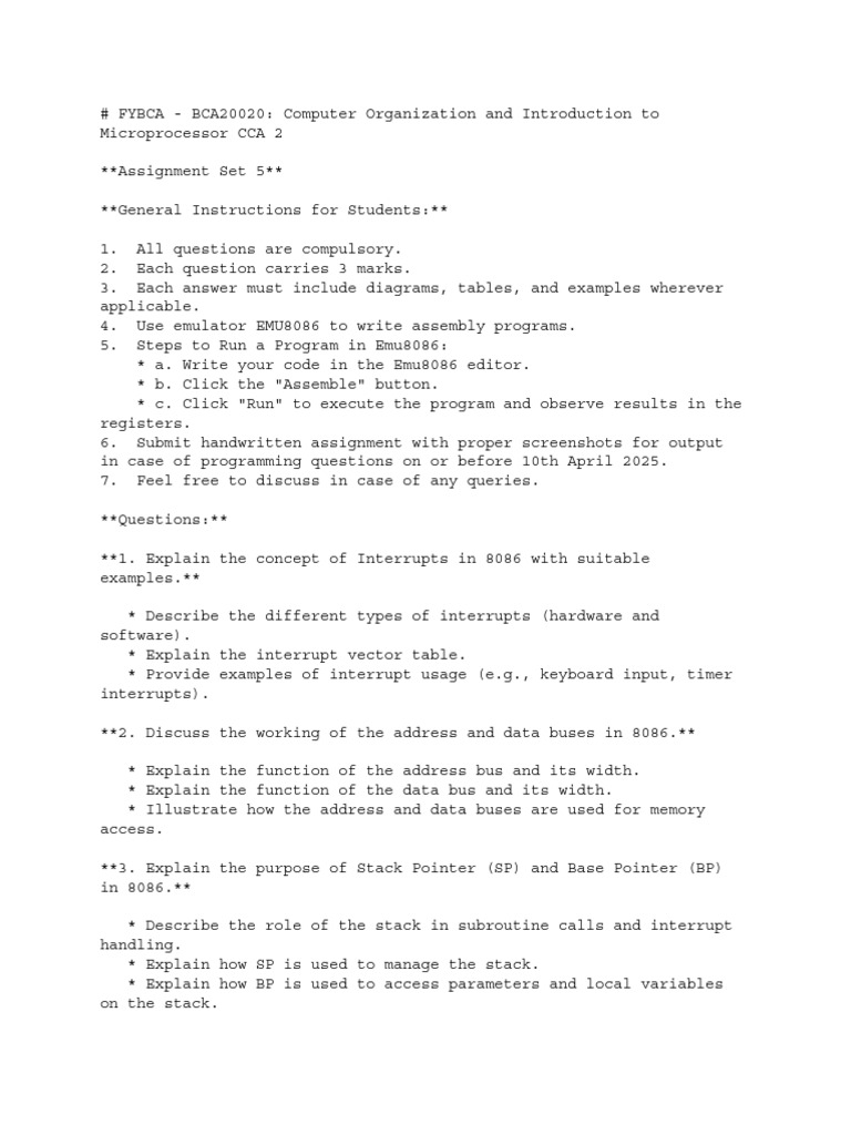Computer Organization Assignment 5 | PDF | Assembly Language | Computer ...