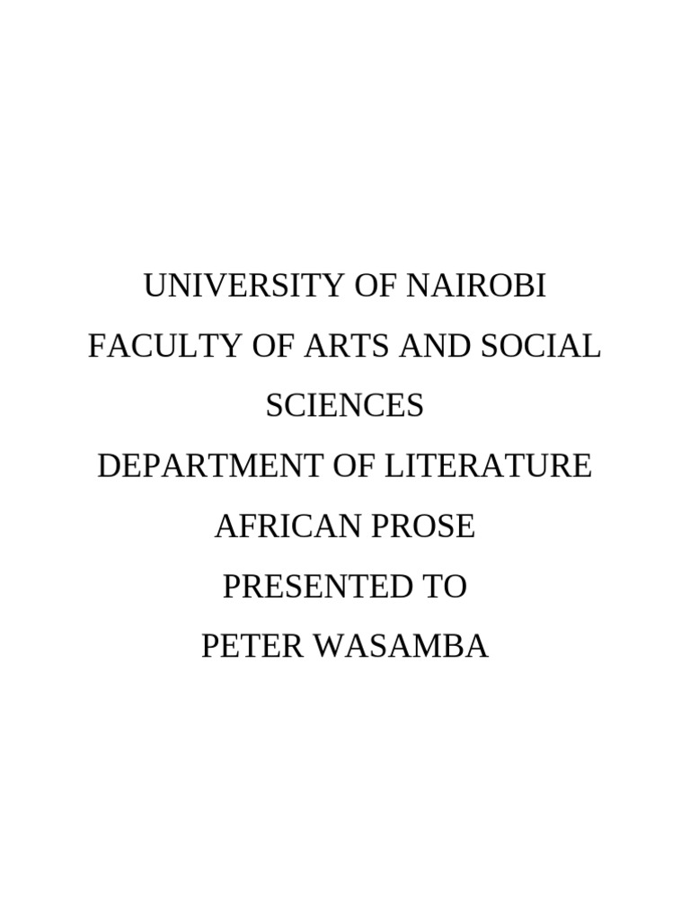 Analyzing Wasamba's African Prose | PDF | Narrative | Allegory