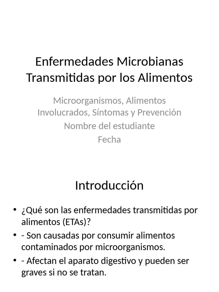 Enfermedades Microbianas Alimentos | PDF