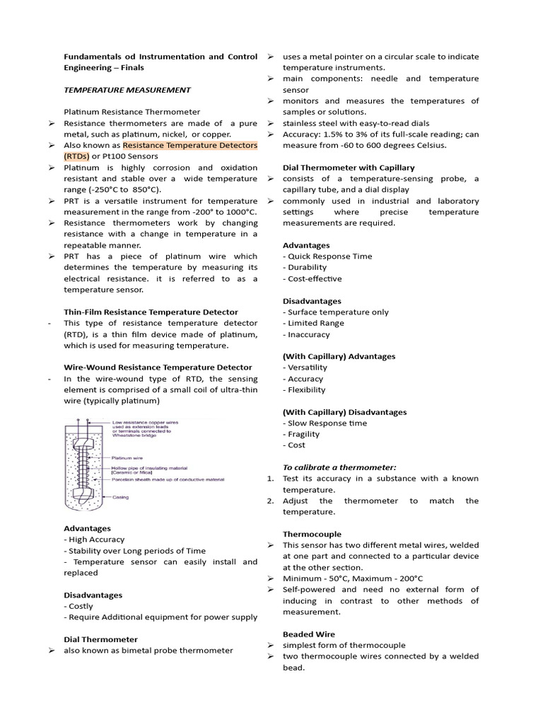 Entals of Instrumentation and Control Engineering Finals | PDF | Flow ...