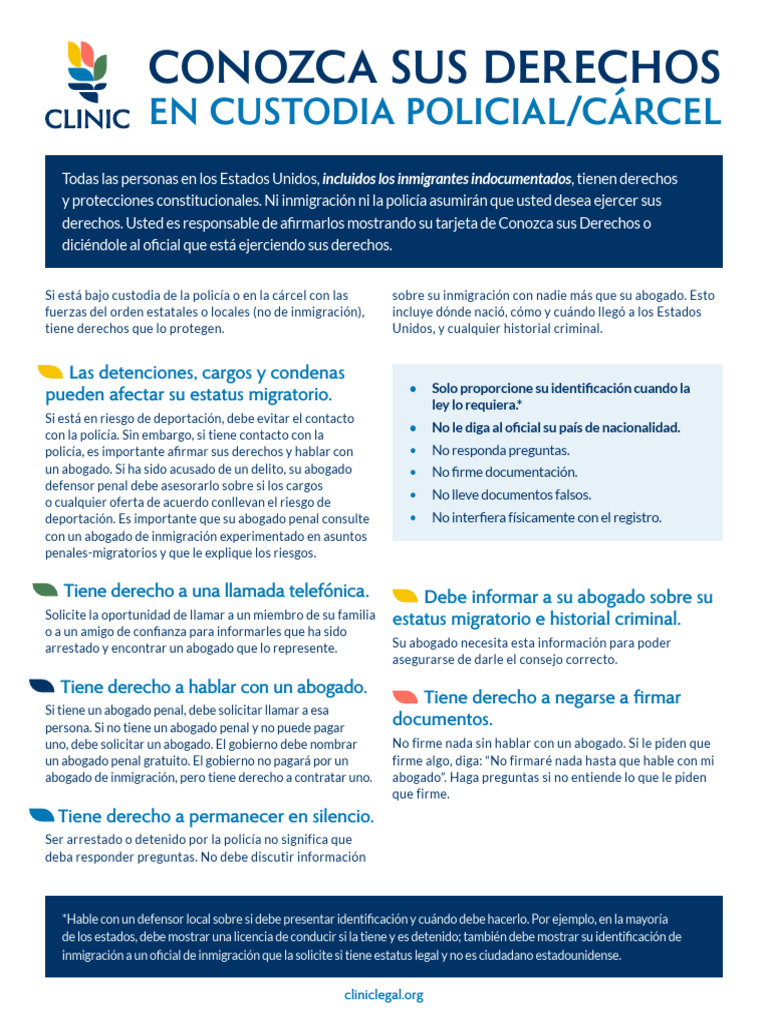 Know Your Rights in Police Custody-Spanish | PDF | Policía | Abogado