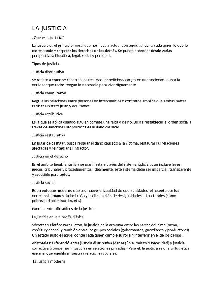Tipos y Fundamentos de la Justicia | PDF | Justicia | Crimen y violencia