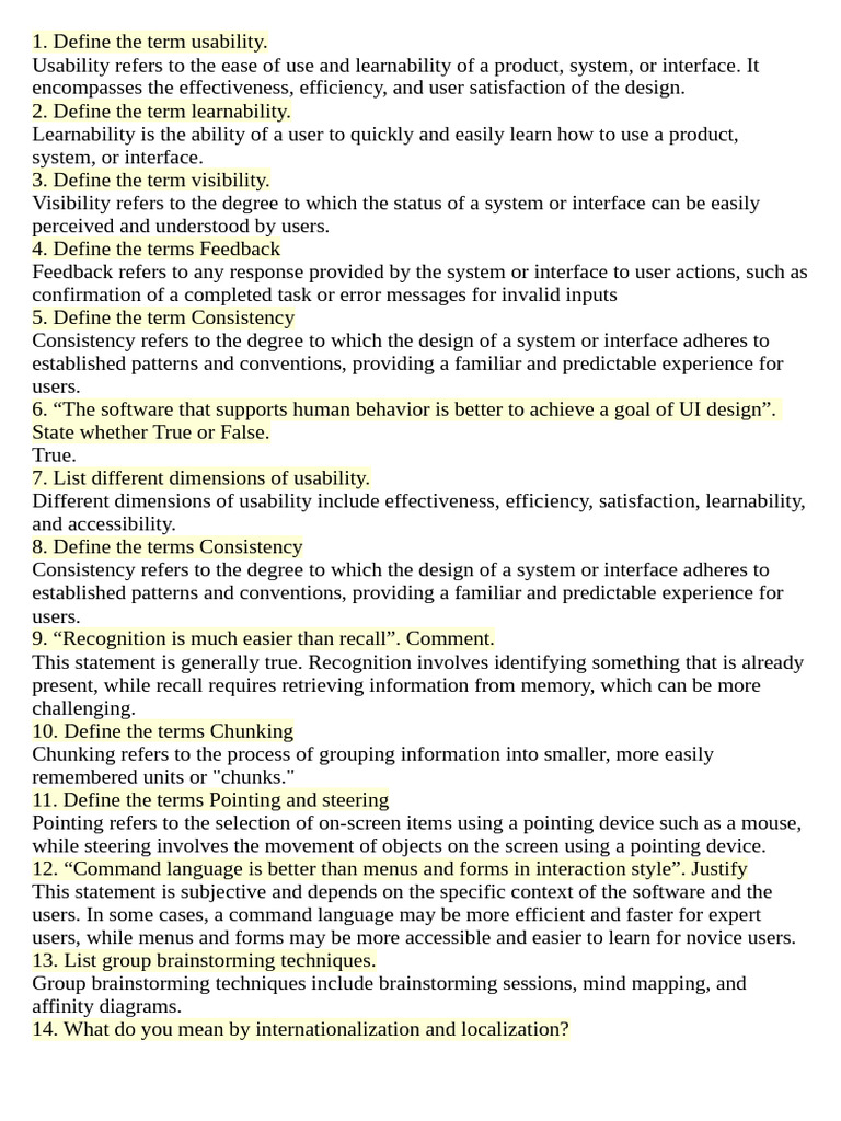 Usability and Learnability in UI Design | PDF | Usability | Model–View ...
