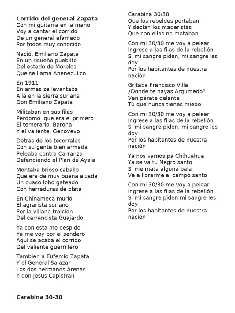 Corrido del General Zapata | PDF