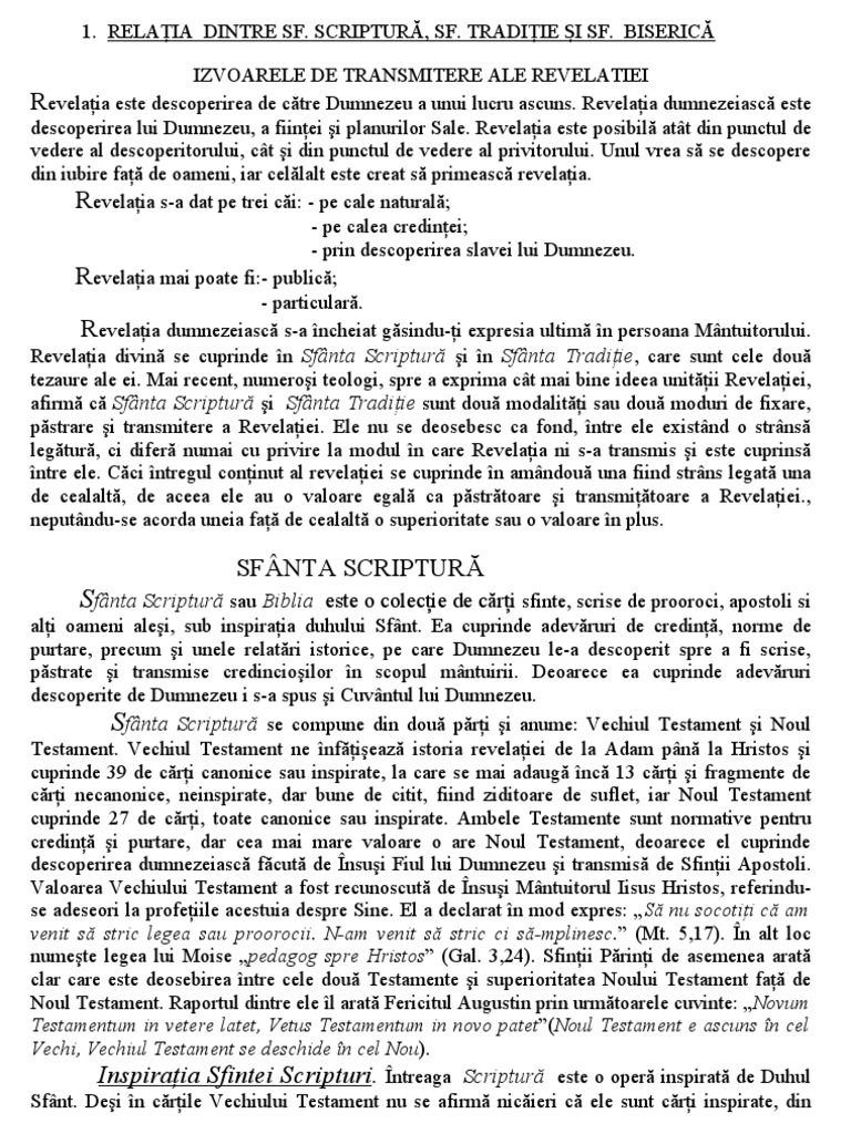 Sf. Scriptura Si SF Traditie | PDF