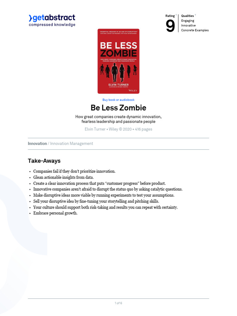 Overcoming Zombie Company Culture | PDF | Innovation | Creativity