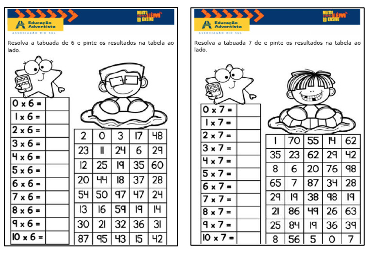 Tabuada de 6 e 7 | PDF
