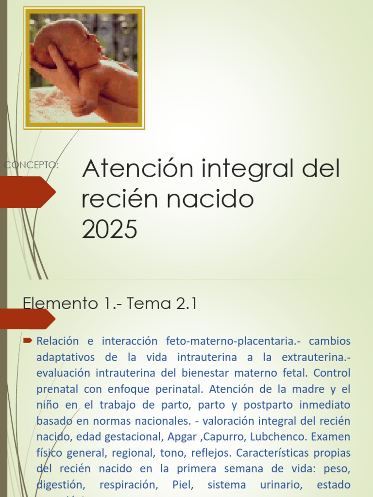 Atención Integral del Recién Nacido | PDF | Parto | Feto