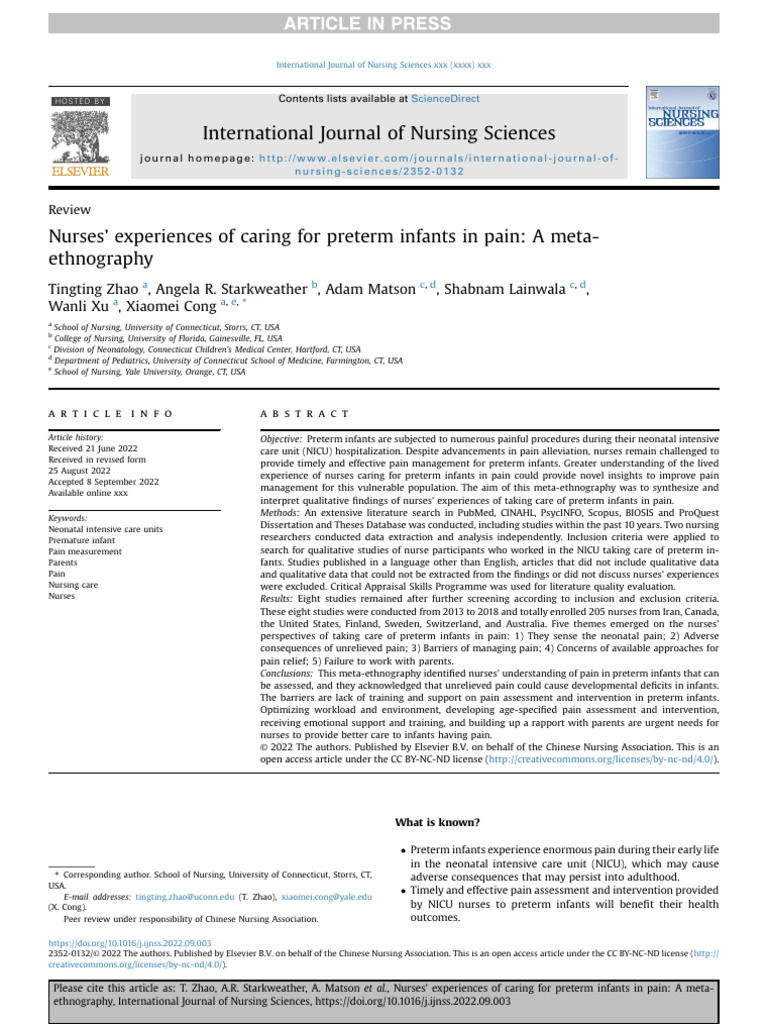 Nurses Experiences For Caring | PDF | Neonatal Intensive Care Unit ...