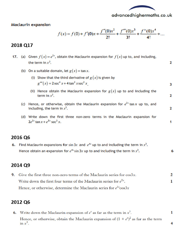 Maclaurin Past Papers 1 | PDF