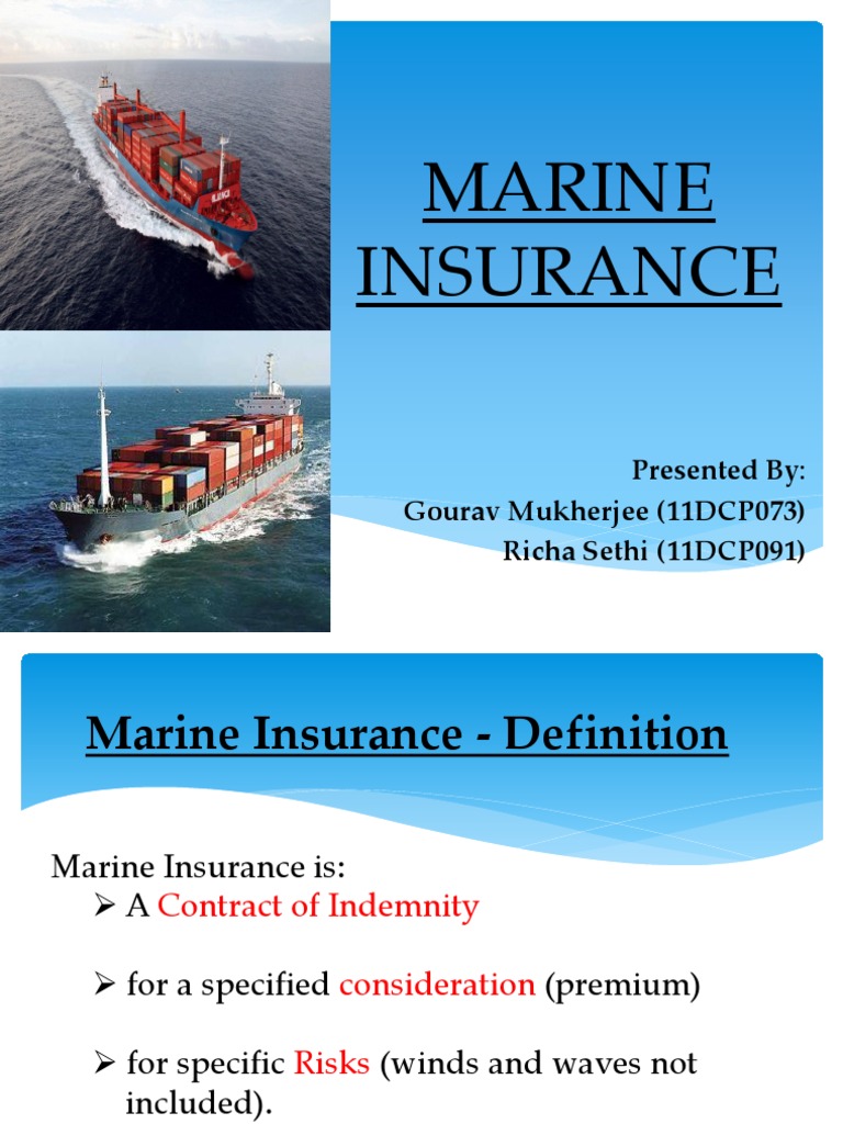 Overview of Marine Insurance Types | PDF | Insurance | Insurance Policy