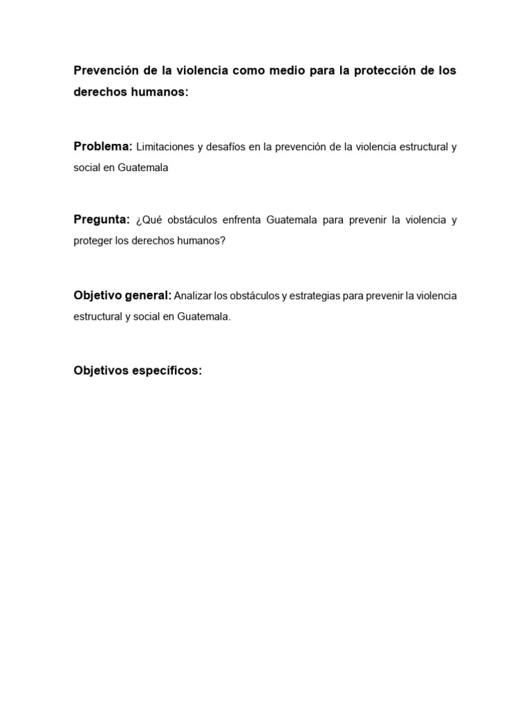 Prevención de la violencia y derechos humanos en Guatemala | PDF ...