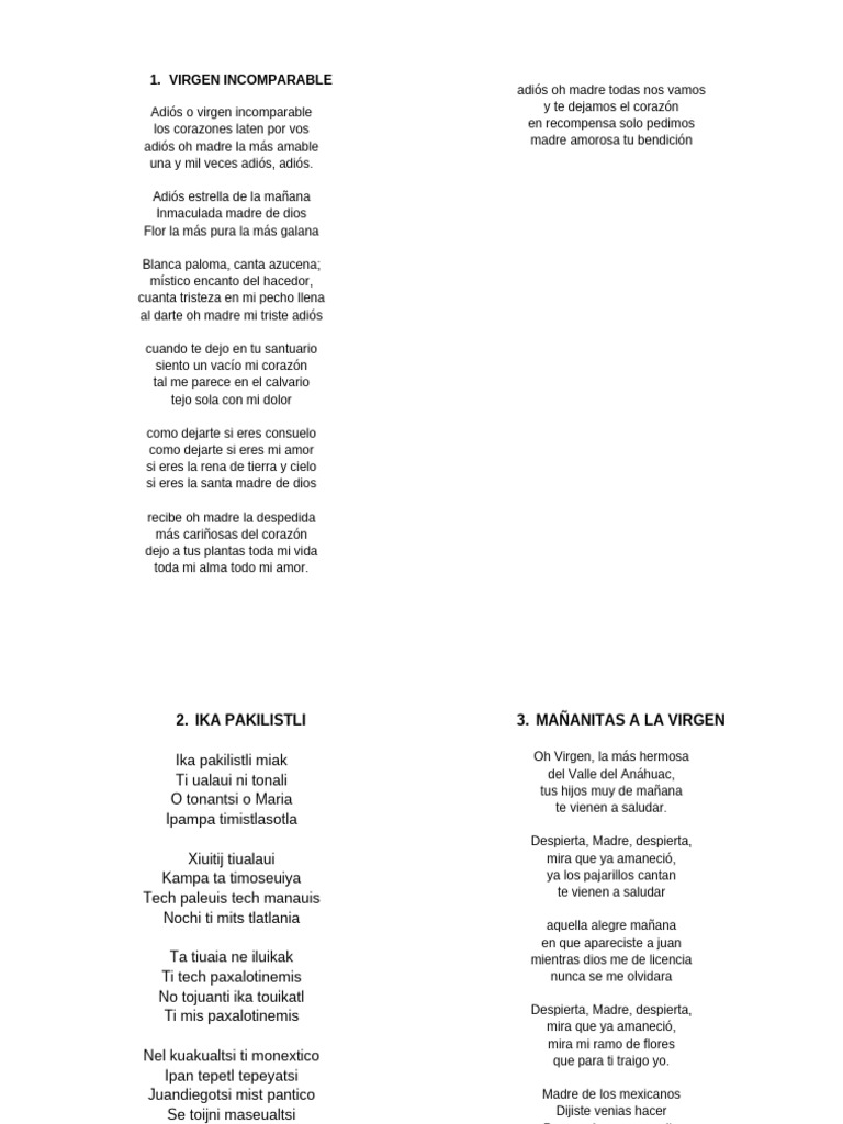 Adiós, Virgen Incomparable | PDF | María, madre de Jesús | Creencia ...