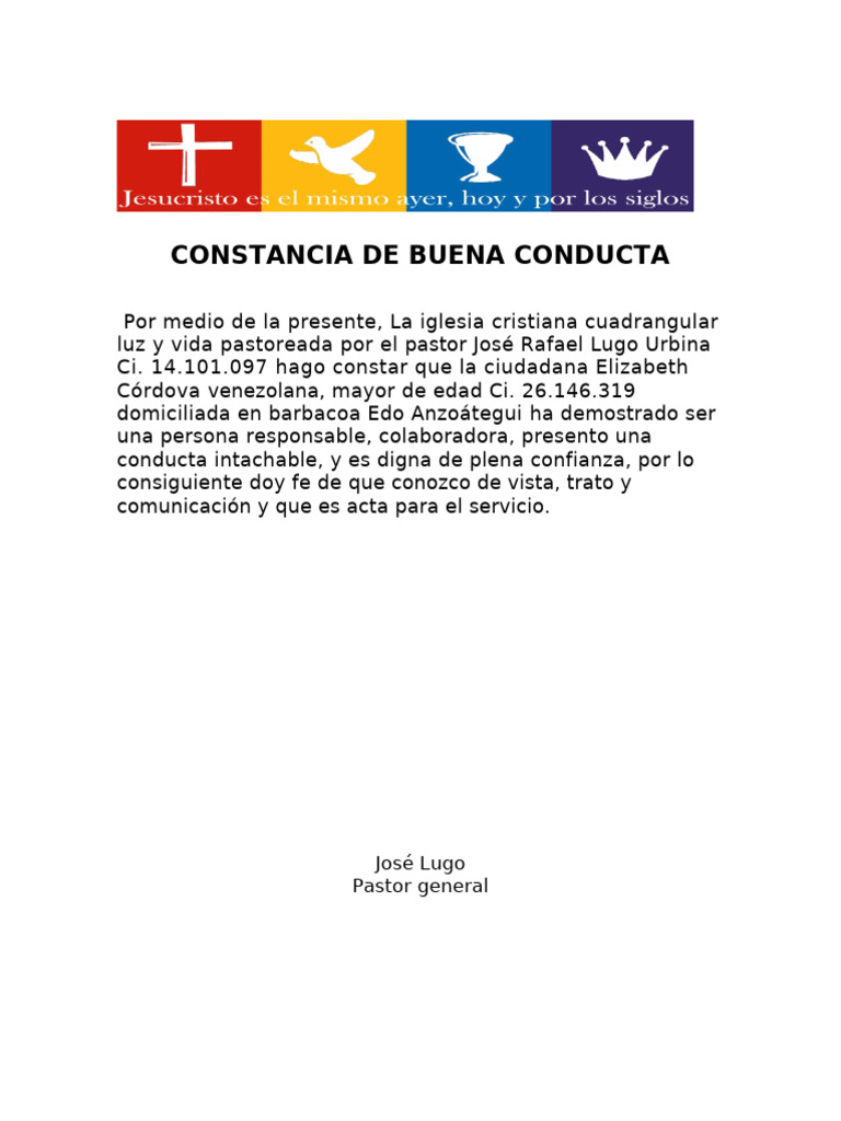 Carta de Buena Conducta | PDF