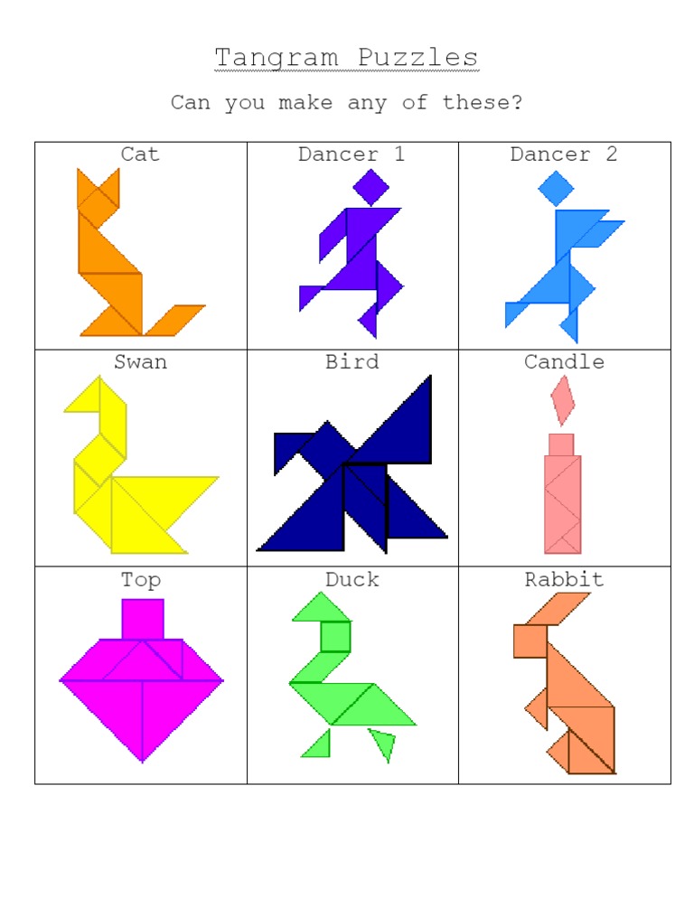 Tangram Puzzles PDF