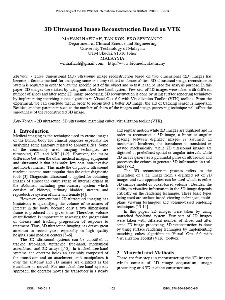 3D Ultrasound Image Reconstruction Based On VTK With Marching Cube ...