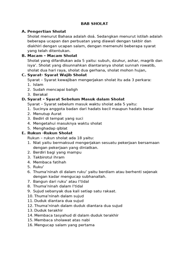 Panduan Lengkap Sholat dalam Islam | PDF
