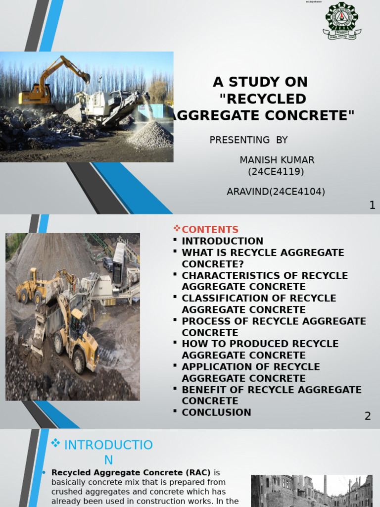 Recycled Aggregate Concrete Overview | PDF | Concrete | Construction ...