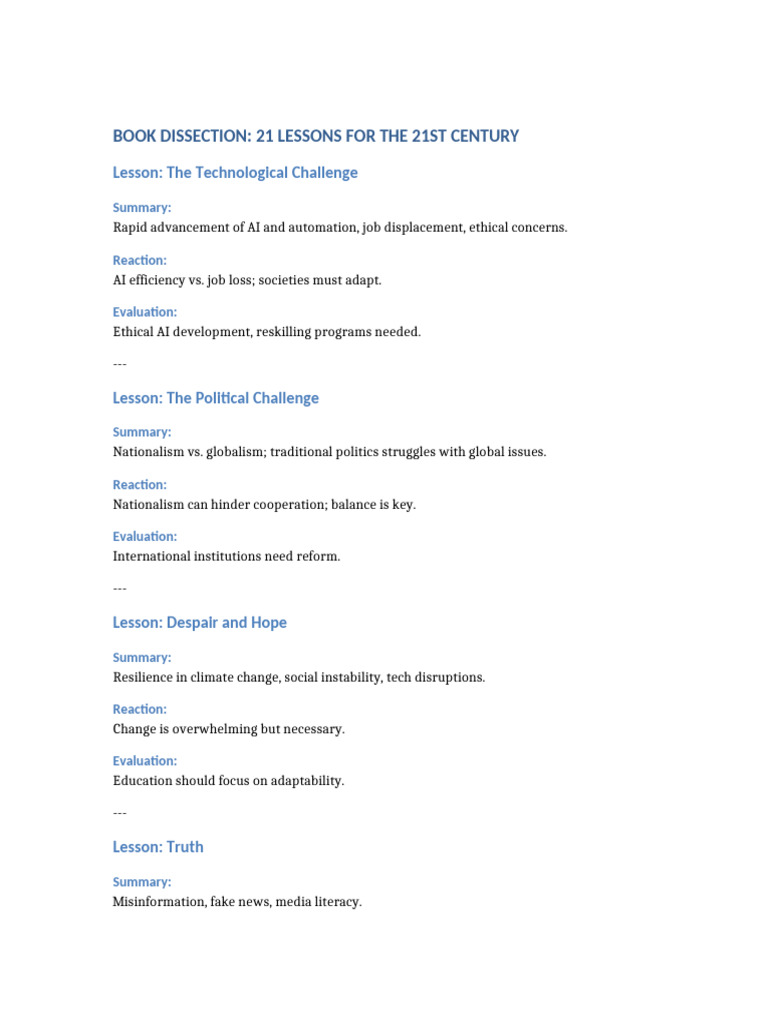21st Century Challenges and Lessons | PDF | Artificial Intelligence ...