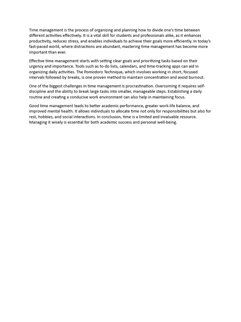 Time Management | PDF