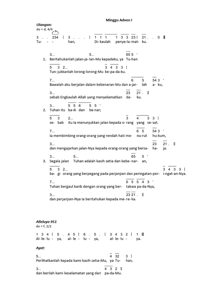 Tahun C Minggu Adven 01-One Page Not | PDF