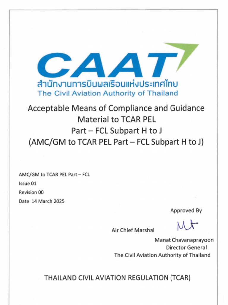 TCAR PEL Part FCL The AMC GM Subpart H To J | PDF | Flight Instructor ...