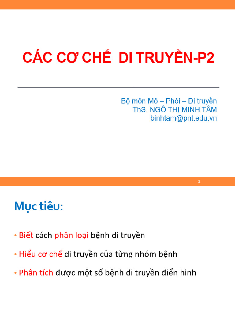 Bai 2-Cac Co Che Di Truyen-Phan 2 - GV - Ngo Thi Minh Tam | PDF